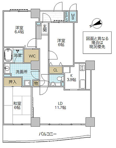 間取り 三の丸グランキャッスルタワー 12階/1203号室