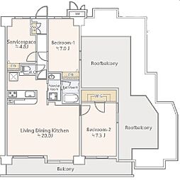 シティふじみ野 2SLDKの間取図画像
