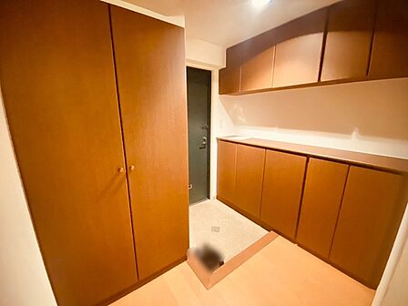 明るく開放的な玄関、靴の脱ぎ履きもしやすく、収納も豊富でご家族皆様の靴をスッキリ収納できます。 