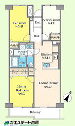清瀬グリーンマンション 2SLDKの間取図画像