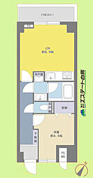 クレール久米川 1LDKの間取図画像