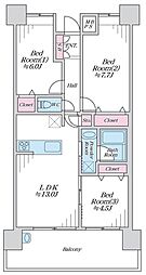 アステールふじみ野イーステーション 3LDKの間取図画像