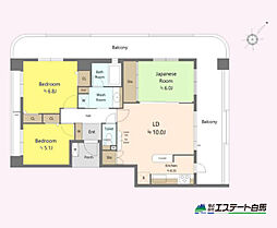 レクセルマンション鶴瀬第2 3LDKの間取図画像