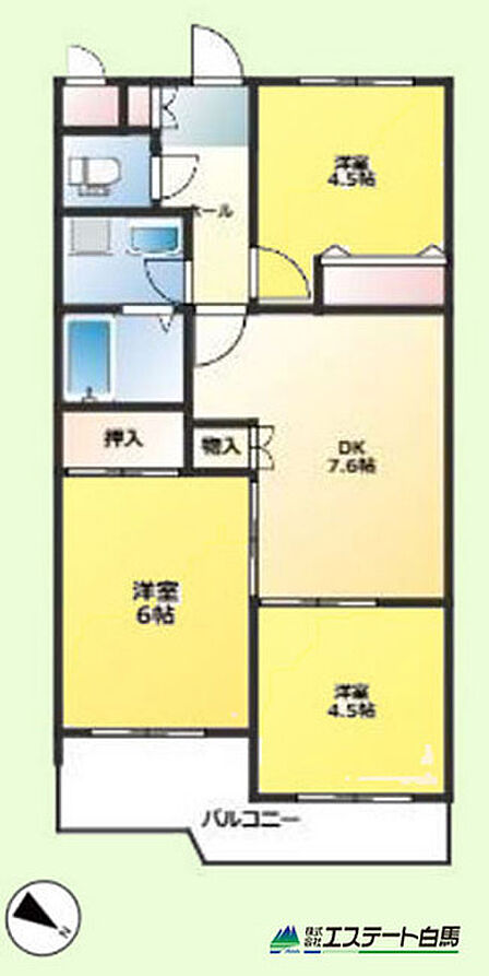 リフォーム済みの3ＤＫ。
