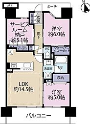 イニシア所沢 2SLDKの間取図画像