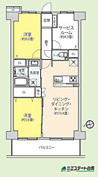 ルネサンヴェール小金井公園 2SLDKの間取図画像