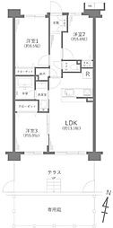 レーベンハイムひばりケ丘 3LDKの間取図画像