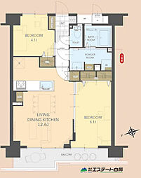 入間豊岡住宅2号棟 2LDKの間取図画像