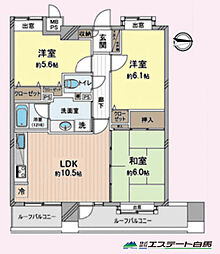 ライオンズプラザ西所沢 3LDKの間取図画像