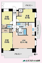 ヴィルヌーブ小手指 3LDKの間取図画像