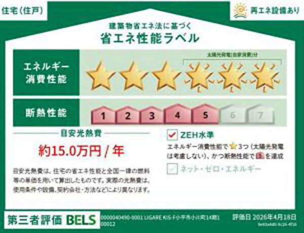 省エネ性能ラベルを拡大表示