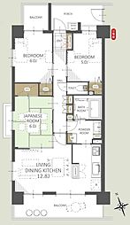 グーディッシュ川越アルバートル 3LDKの間取図画像