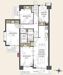 シティホームズ幸手 3SLDKの間取図画像