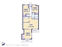 グランドムール吹上 3LDKの間取図画像
