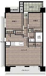 ダイアパレス大宮大成 2LDKの間取図画像