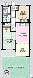ライオンズガーデン川越 2SDKの間取図画像