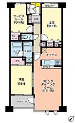 フラージュ北鴻巣 2SLDKの間取図画像