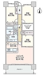 ビクトリアアネーロ大宮 3LDKの間取図画像