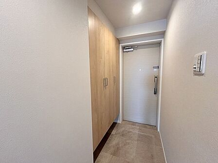 シンプルなデザインの玄関収納。