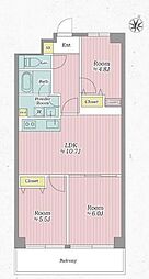 ハイラーク浦和参番館 3LDKの間取図画像