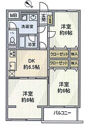 上尾サンハイツ 3DKの間取図画像