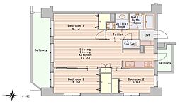 グーディッシュ大宮 3LDKの間取図画像