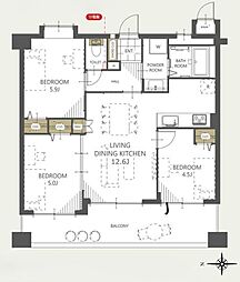 レクセル本川越 3LDKの間取図画像