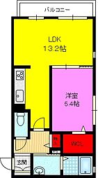 カサ・デ・リノ 1LDKの間取図画像
