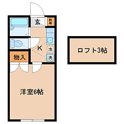 NK五輪 1Kの間取図画像