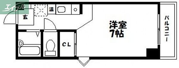 パルティール21 ｜岡山県岡山市北区野田屋町2丁目(賃貸マンション1R・3階・26.23㎡)の写真 その2