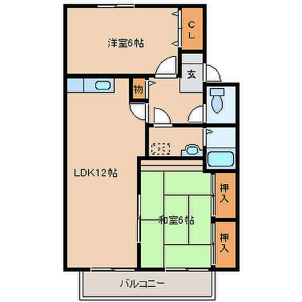 メルベーユ津福C 107｜福岡県久留米市津福本町(賃貸アパート2LDK・1階・53.00㎡)の写真 その2