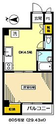 ルミエール笹塚 1DKの間取図画像