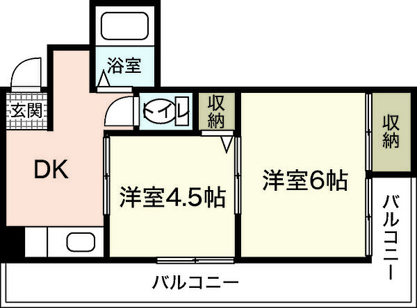 尾崎ビル ｜広島県広島市中区舟入幸町(賃貸マンション2K・3階・39.60㎡)の写真 その2