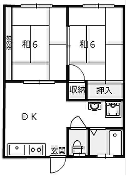 グリーン諏訪 203｜茨城県日立市諏訪町１丁目(賃貸アパート2DK・2階・43.07㎡)の写真 その2