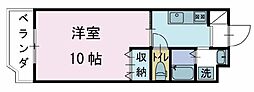 セサミなべた1 1Kの間取図画像