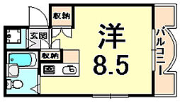 エンプレス武庫元町 ワンルームの間取図画像