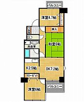 シャルマン千田町 １５０２ ｜ 広島県広島市中区千田町２丁目11-16（賃貸マンション3DK・15階・62.68㎡） その2