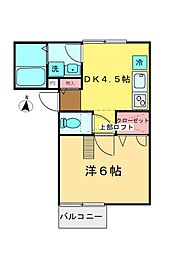 BelleLead久米川 1DKの間取図画像