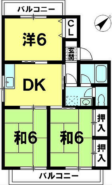 ルミエール戸賀 ｜滋賀県彦根市戸賀町(賃貸マンション3DK・3階・54.80㎡)の写真 その2