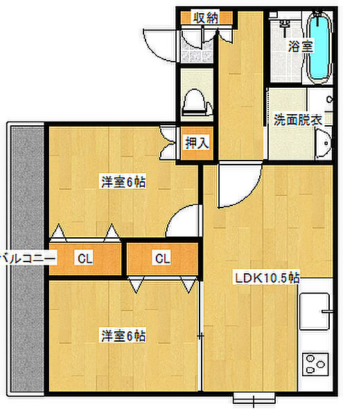 広島県広島市西区高須２丁目(賃貸マンション2LDK・3階・52.97㎡)の写真 その2