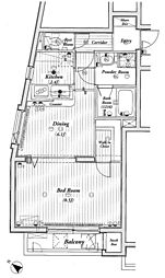 デュオスカーラ池之端 1DKの間取図画像