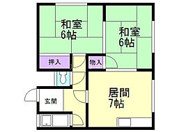 湊マンション 2DKの間取図画像