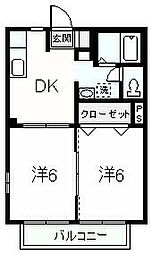 フォレストコートC 2DKの間取図画像
