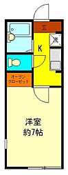 T&Fアパートメント 1Kの間取図画像
