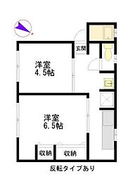 清原台パークハイツ 2Kの間取図画像