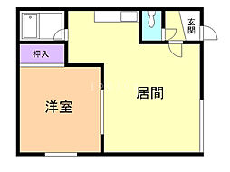 マリンハウスノア 1LDKの間取図画像