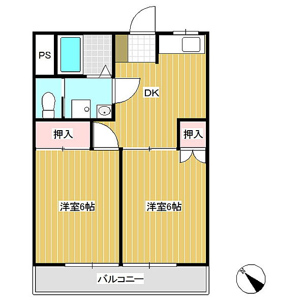 新栄ビル ｜長野県佐久市新子田(賃貸マンション2DK・3階・39.00㎡)の写真 その2