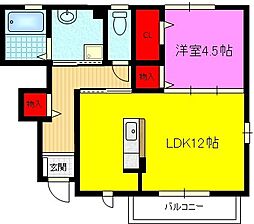ノールヴィラージュan 1LDKの間取図画像