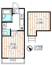 ベテル町田 1Kの間取図画像