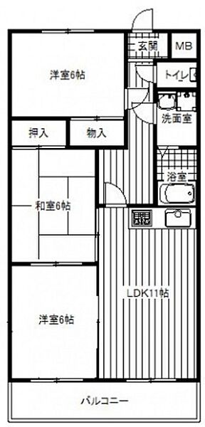 広島県広島市安佐南区東原1丁目(賃貸マンション3LDK・3階・71.00㎡)の写真 その2